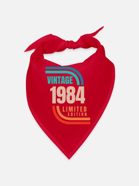 Jahrgang 1984 limitierte Auflage - Bandana - Rot - Vorne