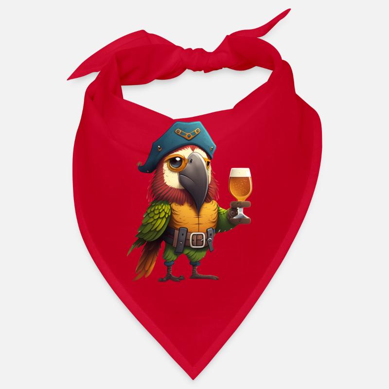 Pirate parrot drinking a beer Bandana
