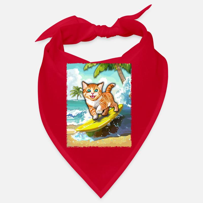 surfende Katze - Katze Surfbrett Bandana