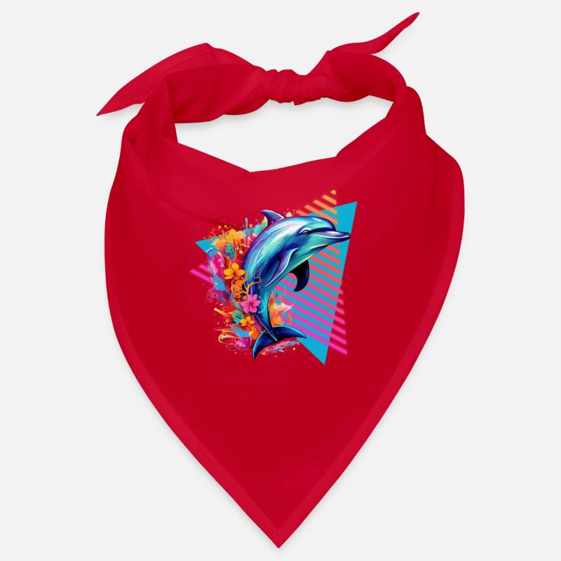 Bunter Delfin mit Blumen Bandana