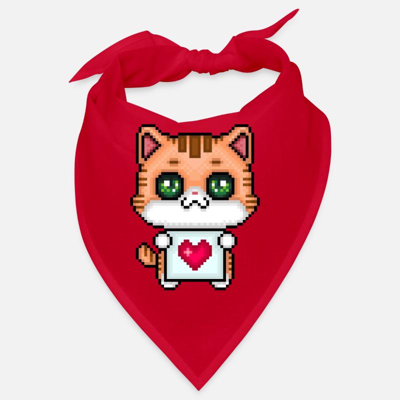 Chaton aimant les pixels Bandana