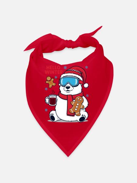 Eisbär mit Lebkuchen - Bandana - Rot - Vorne