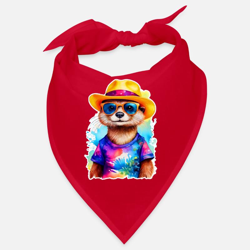 Otter mit Strohhut Bandana