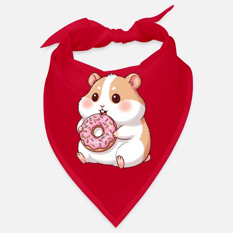 hamster mignon et cochon d’Inde dessin animé beignet Bandana