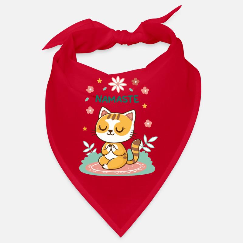 Chat Namaste Zen Fleurs Nature Bandana