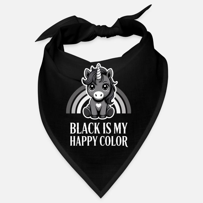 Licorne Noire Joyeuse Couleur Bandana