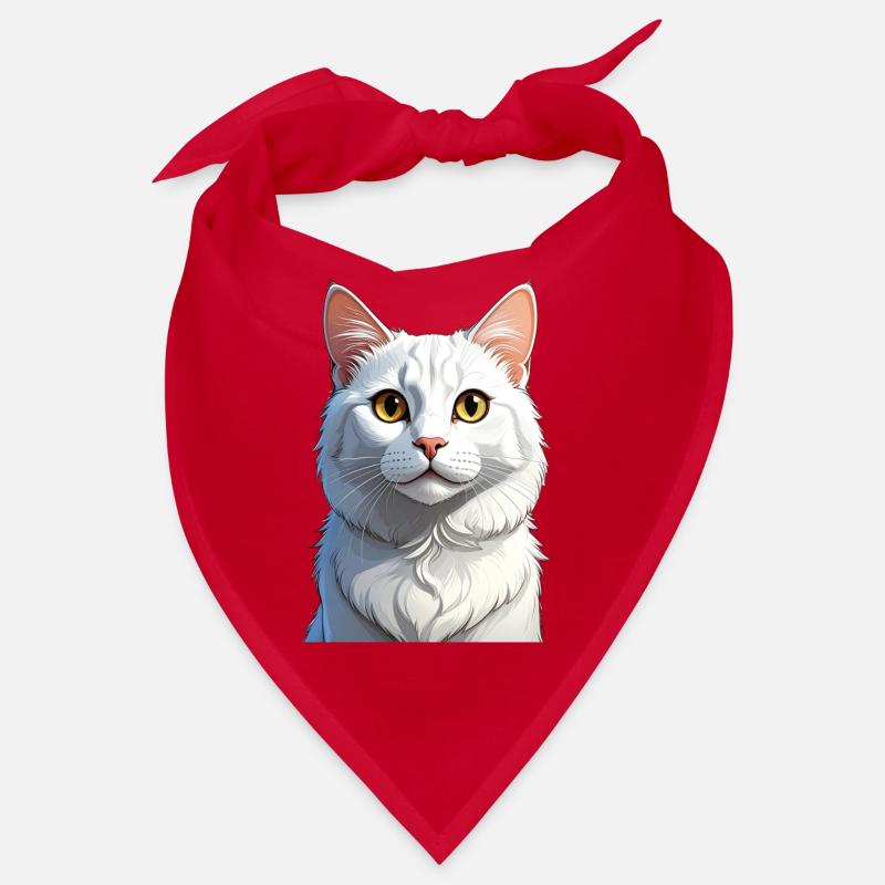 Chat blanc Bandana
