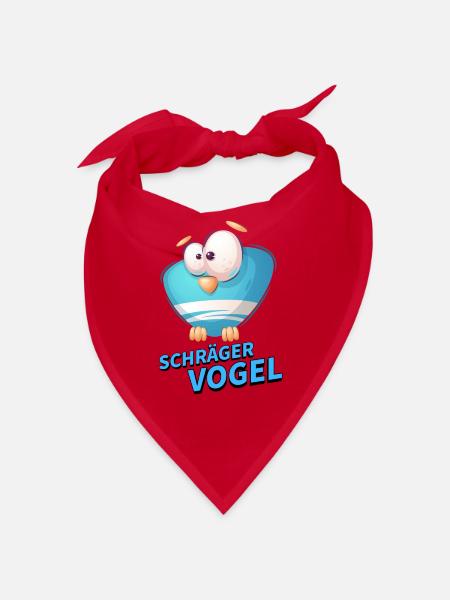 Schräger Vogel Cartoon - Bandana - Rot - Vorne