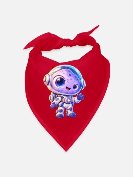 Kuscheliger Astronaut im All - Bandana - Rot - Vorne