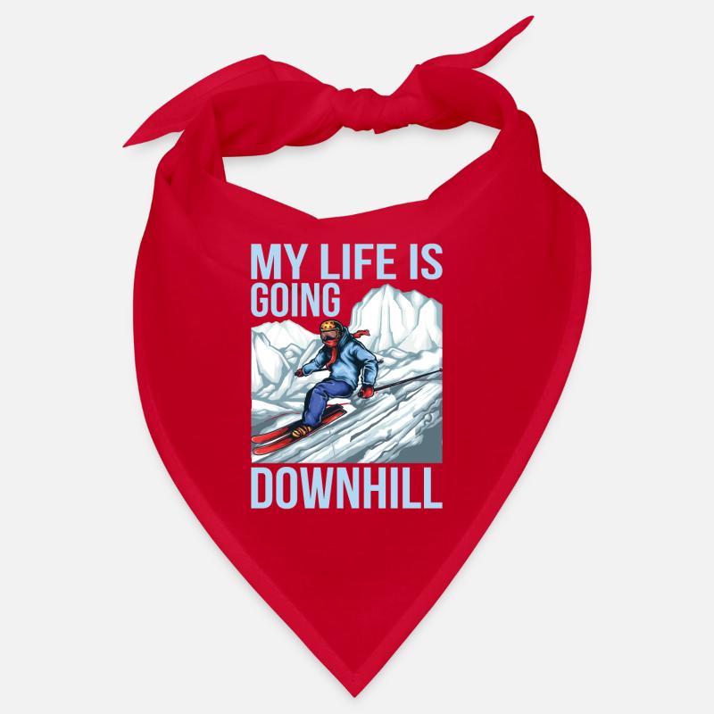 Ski My Life Is Going Downhill Snow Skiing Bandana