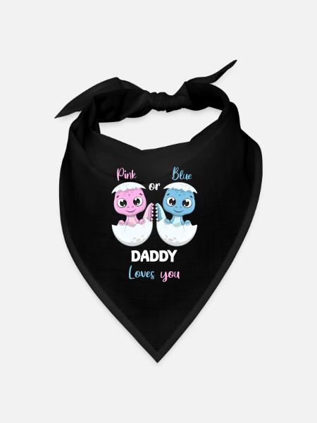 Pink Or Blue Daddy Loves you Gender Reveal Party - Bandana - red - Front