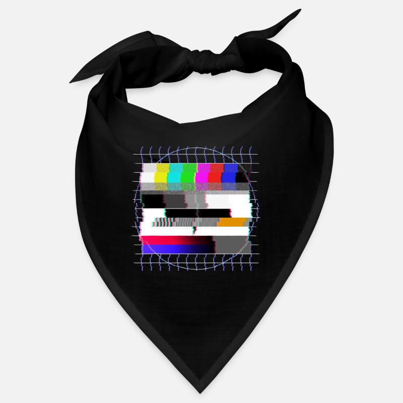 Tube TV test pattern - distorted - 80s Bandana