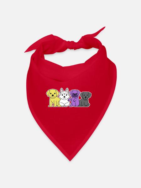 Nichtbinäres Flaggenhund-Design für stolze Enbys - Bandana - Rot - Vorne