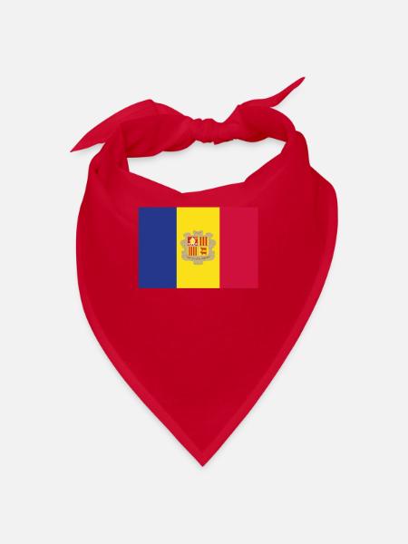Official Andorra Flag Andorran Country Pride - Bandana - red - Front