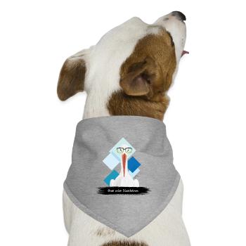 JvG Storch "Oiwei unter Stoachstrom." - Hunde-Bandana Dreieckstuch - Grau meliert - Vorne