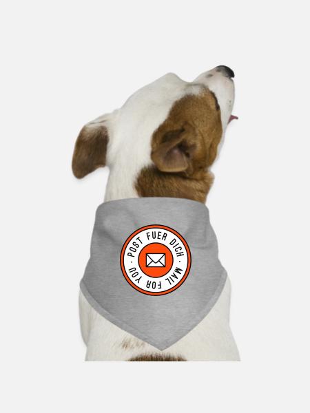Post fuer dich dreifarbig - Hunde-Bandana Dreieckstuch - Grau meliert