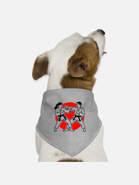 Karate Kumite - Hunde-Bandana Dreieckstuch - Grau meliert