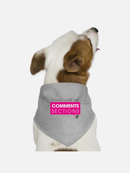 Please Leave The Comments Section - Hunde-Bandana Dreieckstuch - Grau meliert