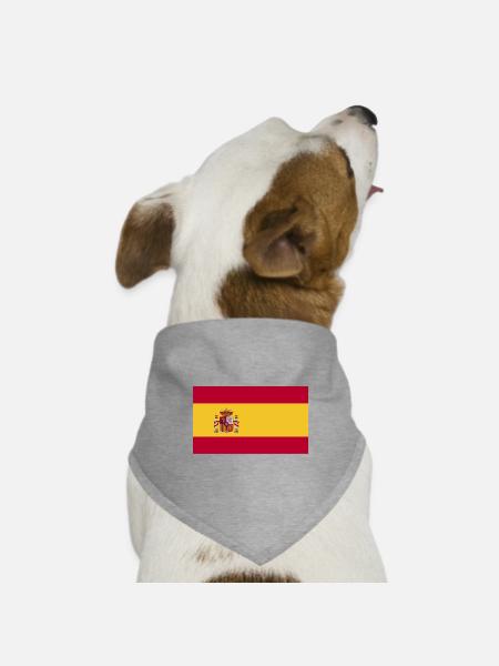 Spanien National Flagge - Hunde-Bandana Dreieckstuch - Grau meliert