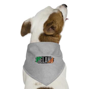 Irland Flagge Gestreifte Wortmarke - Hunde-Bandana Dreieckstuch - Grau meliert - Vorne