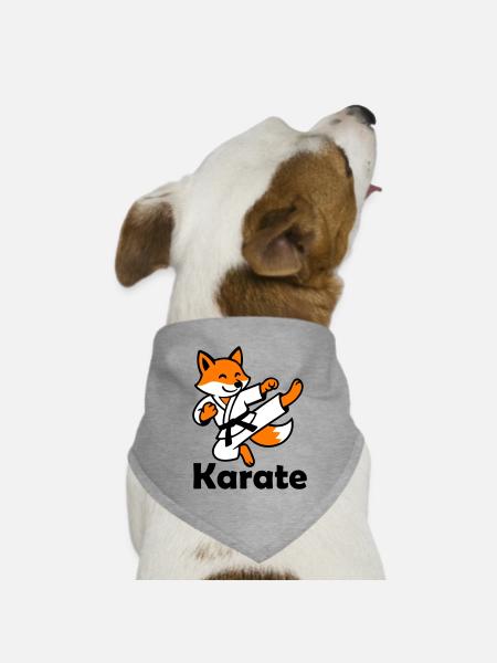 Karate Fuchs - Hunde-Bandana Dreieckstuch - Grau meliert