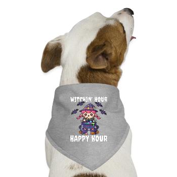 WITCHIN' HOUR HAPPY HOUR - HEXE HALLOWEEN - Hunde-Bandana Dreieckstuch - Grau meliert - Vorne