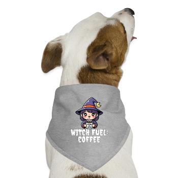 WITCH FUEL KAFFEE - HEXE HALLOWEEN - Hunde-Bandana Dreieckstuch - Grau meliert - Vorne