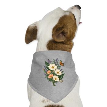 Pflanzenliebhaber Gärtnerin Geschenkidee Floristik - Hunde-Bandana Dreieckstuch - Grau meliert - Vorne