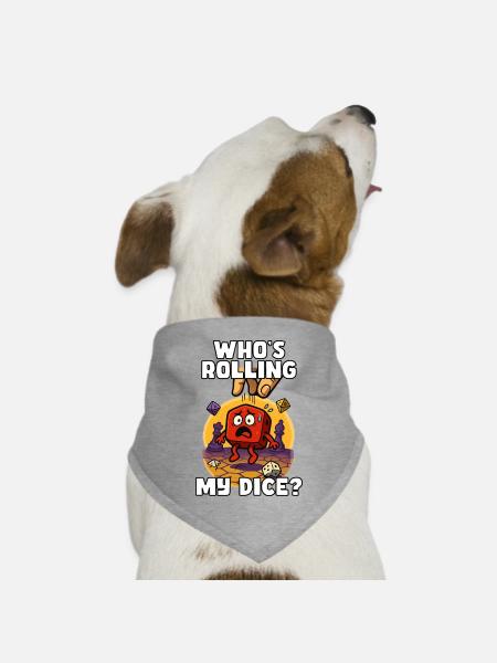 Wer würfelt? - Hunde-Bandana Dreieckstuch - Grau meliert