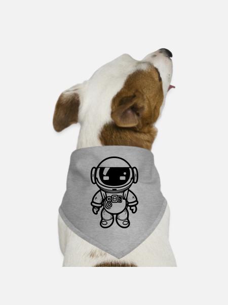 kleiner Astronaut - Hunde-Bandana Dreieckstuch - Grau meliert