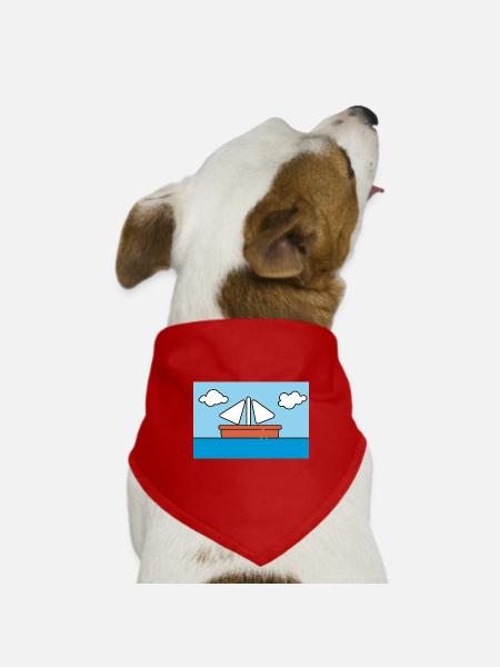 Wandbild Segelboot - Hunde-Bandana Dreieckstuch - Rot