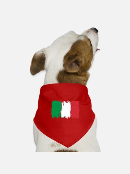 Pinselstriche der italienischen Flagge - Hunde-Bandana Dreieckstuch - Rot