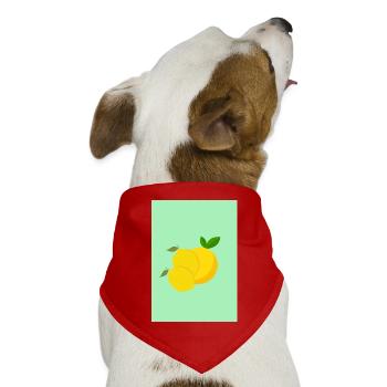 Zitronen - Hunde-Bandana Dreieckstuch - Rot - Vorne