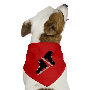 Schlittschuhe - Hunde-Bandana Dreieckstuch - Rot - Vorne