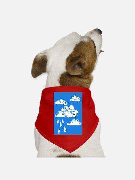 pixel clouds - Hunde-Bandana Dreieckstuch - Rot