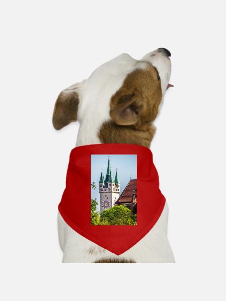 Straubing Stadtturm - Hunde-Bandana Dreieckstuch - Rot