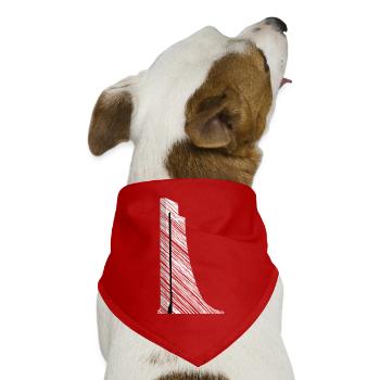 Laboe Marine-Ehrenmal Minimalist Art - Hunde-Bandana Dreieckstuch - Rot - Vorne