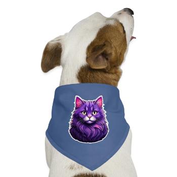 Katze modernes Design lila - Hunde-Bandana Dreieckstuch - Taubenblau - Vorne