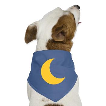 Gelber Mond-Crescent auf Schwarz - Hunde-Bandana Dreieckstuch - Taubenblau - Vorne