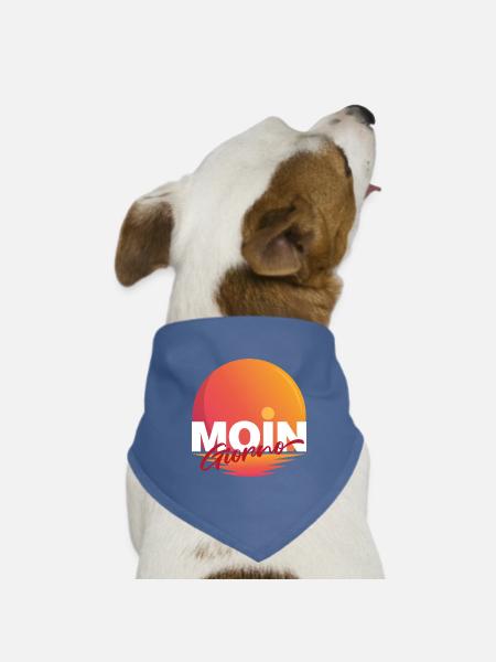 Moin Giorno - Hunde-Bandana Dreieckstuch - Taubenblau