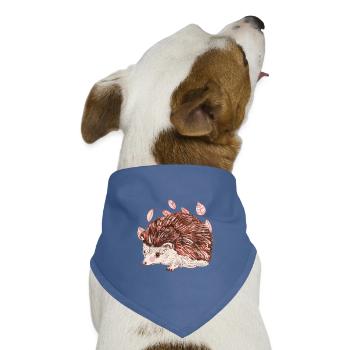 Herbstigel mit rotem Fellakzent - Hunde-Bandana Dreieckstuch - Taubenblau - Vorne