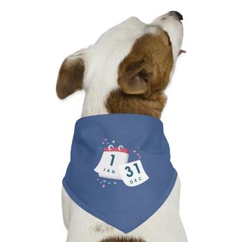 Kalender Silvester - Hunde-Bandana Dreieckstuch - Taubenblau - Vorne