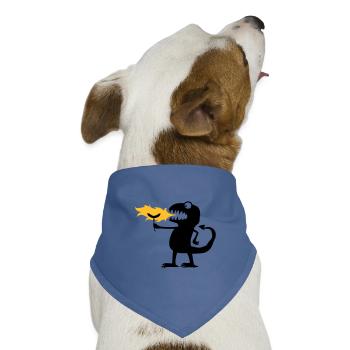 Drache_grillt - Hunde-Bandana Dreieckstuch - Taubenblau - Vorne