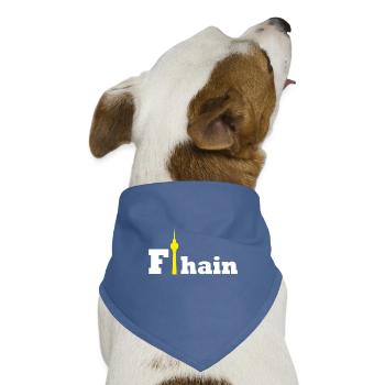 F-Hain Ost Berlin - Hunde-Bandana Dreieckstuch - Taubenblau - Vorne