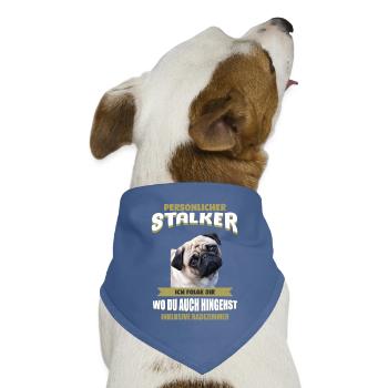 Mops - Mops Hund - Hunde-Bandana Dreieckstuch - Taubenblau - Vorne