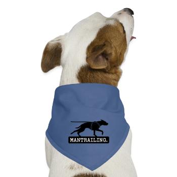 Mantrailing Schild Typo - Hunde-Bandana Dreieckstuch - Taubenblau - Vorne