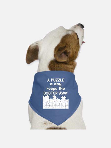 Jigsaw Puzzle - Puzzlen - Puzzle - Geschenk - Hunde-Bandana Dreieckstuch - Taubenblau