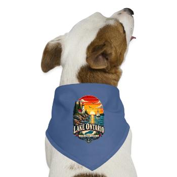 Lake Ontario Funny Vintage - Hunde-Bandana Dreieckstuch - Taubenblau - Vorne