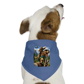 Mallard Duck Selfie Bigfoot T Rex UFO Funny Gifts - Hunde-Bandana Dreieckstuch - Taubenblau - Vorne