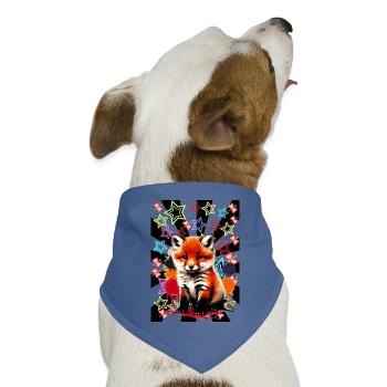 80er Kinder Fuchs Füchse Mädchen Jungen Teenie - Hunde-Bandana Dreieckstuch - Taubenblau - Vorne